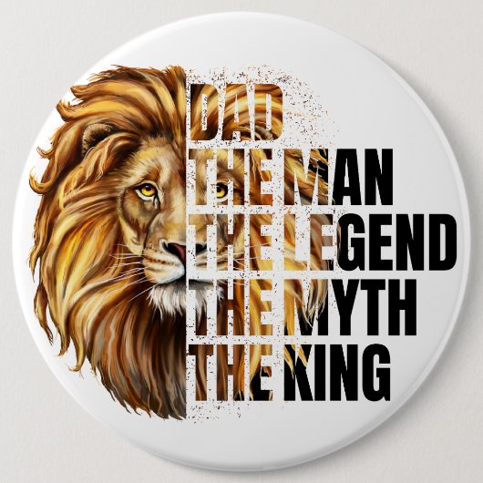Vaderdag Lion Ronde Button 6,0 Cm (Voorkant)