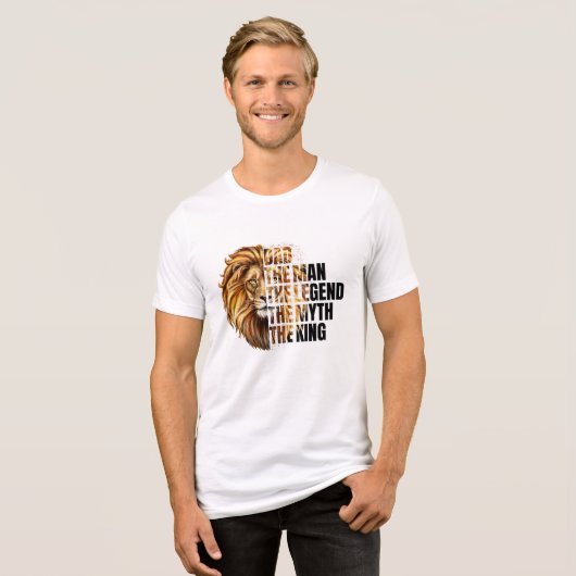 Vaderdag Lion Tri-Blend Shirt (Voorkant volledig)