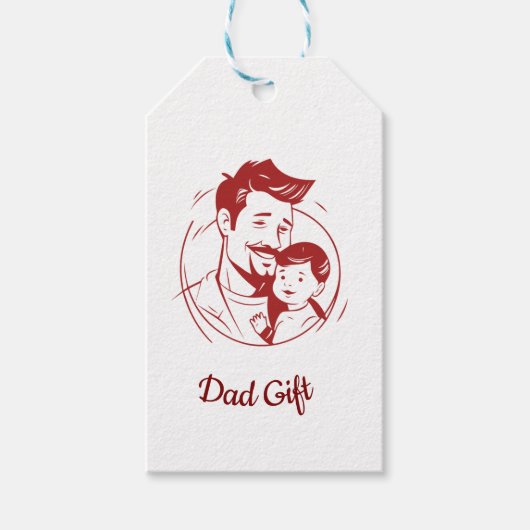 Vaderdag Love - Dad & Baby Embrace Silhouette Cadeaulabel (Voorkant)