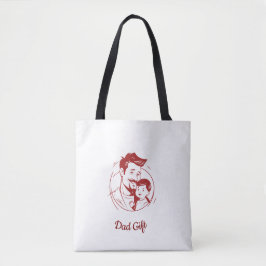 Vaderdag Love - Dad & Baby Embrace Silhouette Tote Bag