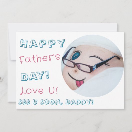 Vaderdag Love U Daddy Zwangerschapsaankondiging Feestdagenkaart (Voorkant)