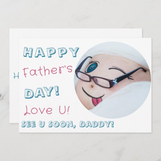 Vaderdag Love U Daddy Zwangerschapsaankondiging Feestdagenkaart (Voorkant / Achterkant)