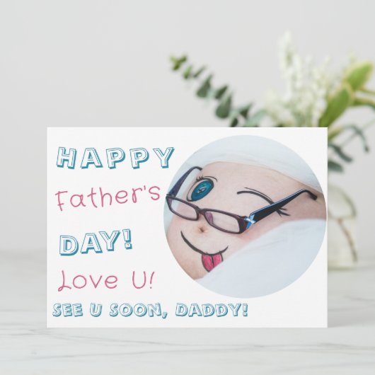 Vaderdag Love U Daddy Zwangerschapsaankondiging Feestdagenkaart (Staand voorkant)