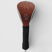 Vaderdag Love you dad  bruin leer Golfheadcover (Voorkant)