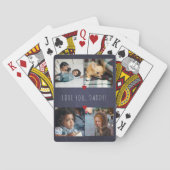 Vaderdag Love you daddy 4 fotocollage marine Pokerkaarten (Achterkant)