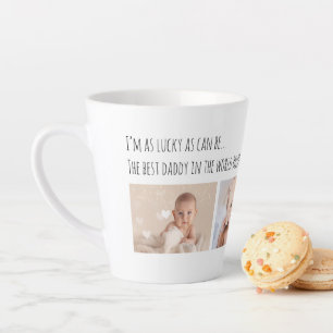 Vaderdag Lucky Best Papa Foto's Gepersonaliseerd Latte Mok