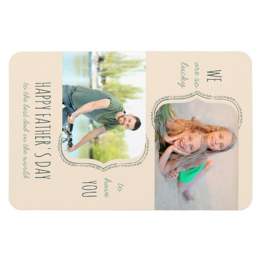 Vaderdag Lucky, je vader 2 foto Magneet (Horizontaal)