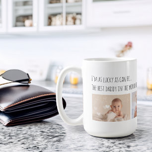 Vaderdag Lucky Me Beste Papa Foto's op Maat Koffiemok