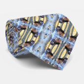 Vaderdag Majestic Wolf Armani Satijn Patroon Stropdas (Opgerold)