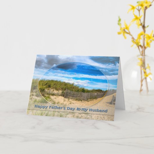 VADERDAG - MAN - STRAND/OCEAAN/DUINEN SCENE KAART (Gele Bloem)