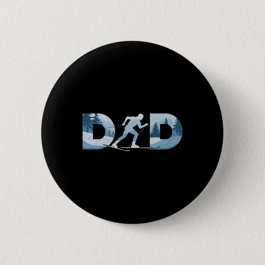 Vaderdag Mannen langlaufvader Ronde Button 5,7 Cm (Voorkant)