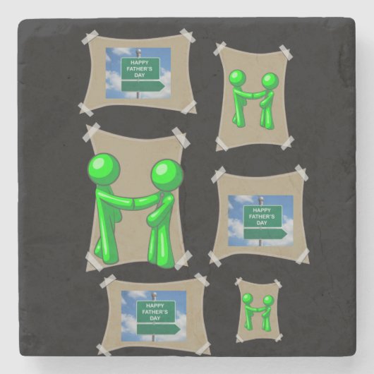 Vaderdag Marble Stone Onderzetter (Voorkant)