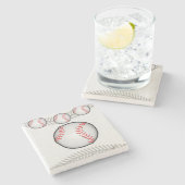 Vaderdag marmer Stone Onderzetter Baseball (Zijkant)