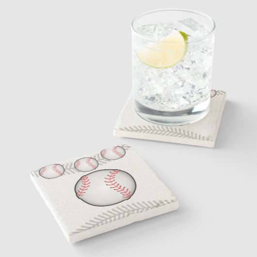 Vaderdag marmer Stone Onderzetter Baseball (Zijkant)