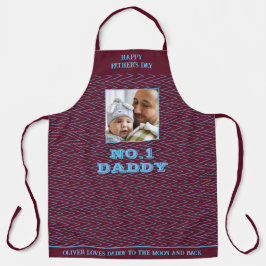 Vaderdag Maroon Zig Zag Naam en foto Schort