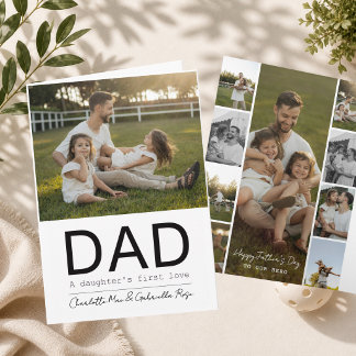 Vaderdag Meisje Papa Dochter Collage 8 Foto's Kaart