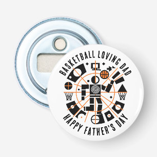 Vaderdag met deze speciale Basketbal Liefhebbers Button Flesopener
