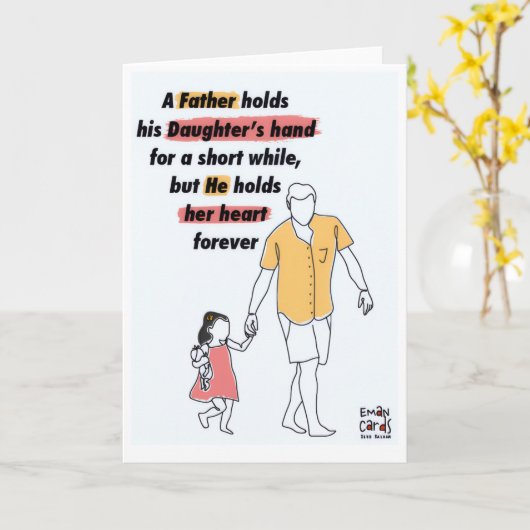 Vaderdag - Met dochter Kaart (Gele Bloem)