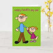 Vaderdag met een leuke kleine meisjeskaart kaart (Gele Bloem)