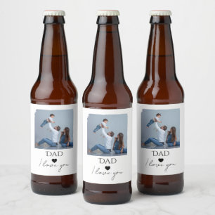 Vaderdag met foto en papa, ik hou van je bier etiket