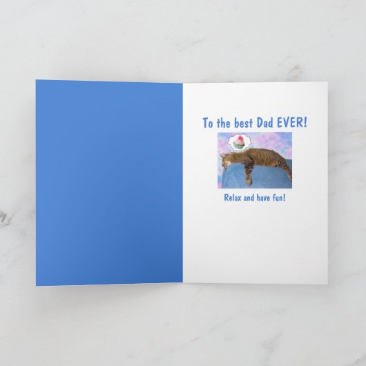 Vaderdag met kat en junkfood kaart (Binnen)