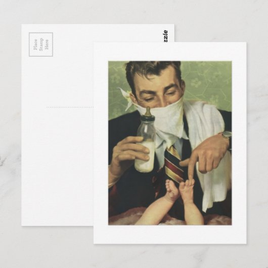 vaderdag met pap wisselende luiers briefkaart (Voorkant / Achterkant)