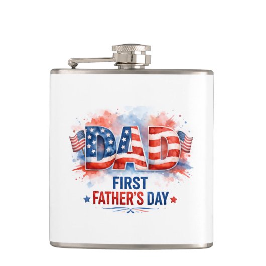 Vaderdag met patriottische flair heupfles (Voorkant)