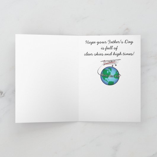 Vaderdag met vliegtuig en wereld kaart (Binnen)