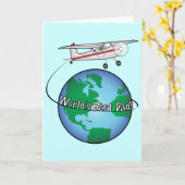 Vaderdag met vliegtuig en wereld kaart (Gele Bloem)
