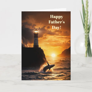 Vaderdag met Vuurtoren Walvis Zonsondergang Oceaan Kaart