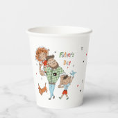 Vaderdag met warme Happy Moments Papieren Bekers (Achterkant)