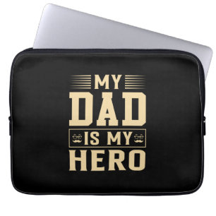 Vaderdag Mijn vader is mijn Hero Laptop Sleeve