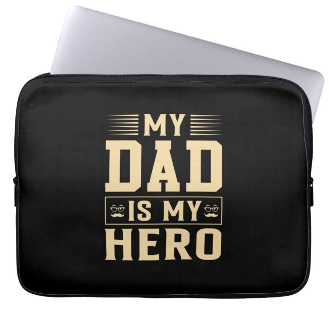 Vaderdag Mijn vader is mijn Hero Laptop Sleeve (Voorkant)