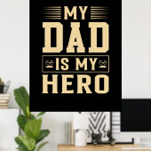 Vaderdag Mijn vader is mijn Hero Poster (Thuiskantoor)