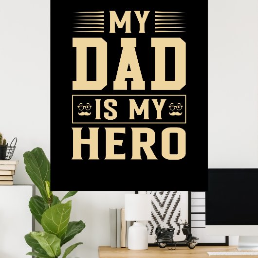 Vaderdag Mijn vader is mijn Hero Poster (Thuiskantoor)