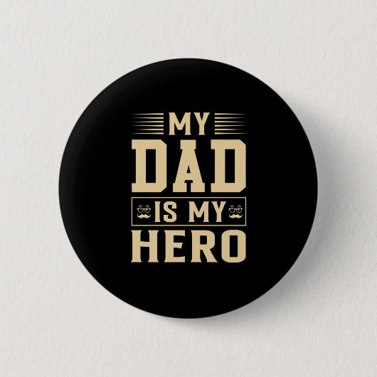 Vaderdag Mijn vader is mijn Hero Ronde Button 5,7 Cm (Voorkant)