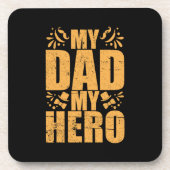 Vaderdag Mijn vader Mijn Hero Bier Onderzetter (Voorkant)