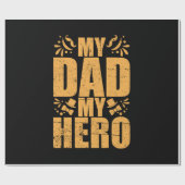 Vaderdag Mijn vader Mijn Hero Cadeaupapier (Vlak)