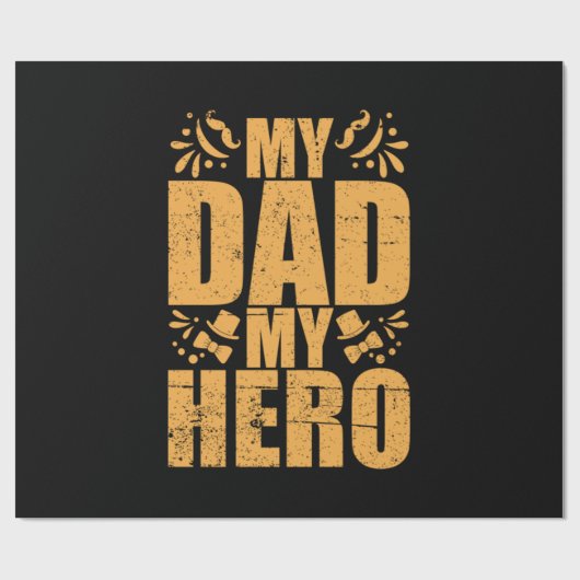 Vaderdag Mijn vader Mijn Hero Cadeaupapier (Vlak)