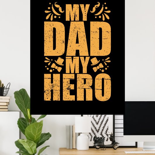 Vaderdag Mijn vader Mijn Hero Poster (Thuiskantoor)