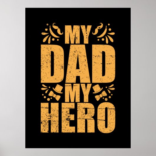 Vaderdag Mijn vader Mijn Hero Poster (Voorkant)