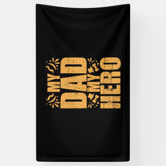 Vaderdag Mijn vader Mijn Hero Spandoek (Verticaal)