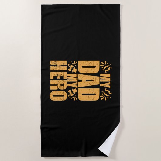 Vaderdag Mijn vader Mijn Hero Strandlaken (Voorkant)