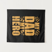 Vaderdag Mijn vader Mijn Hero Wandkleed (Voorkant (horizontaal))