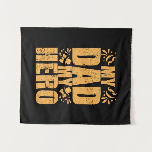 Vaderdag Mijn vader Mijn Hero Wandkleed (Voorkant (horizontaal))