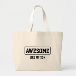 Vaderdag minimalistisch GEWELDIGE ZOALS MIJN ZOON Grote Tote Bag
