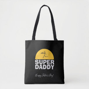 vaderdag modern design "SUPER DAD" Trendy Tote Bag