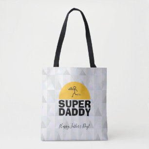 vaderdag modern design "SUPER DAD" Trendy Tote Bag