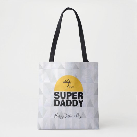 Vaderdag modern design "SUPER DAD" Trendy Tote Bag (Voorkant)