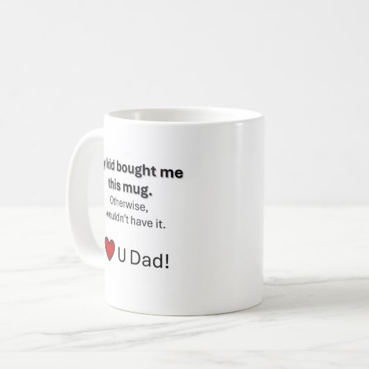 Vaderdag Mok. Geweldige voor elke vader! Koffiemok (Voorkant links)